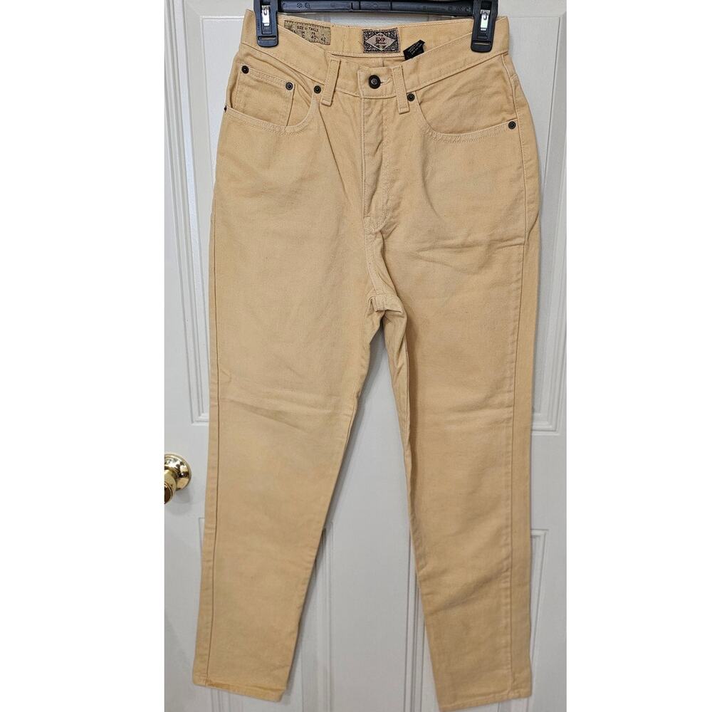 Vintage Express No 4 EXP High Rise Tapered Mom Jeans Camel Tan Cotton 90s sz 7/8